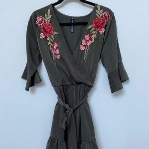 Design Lab romper with flower detail